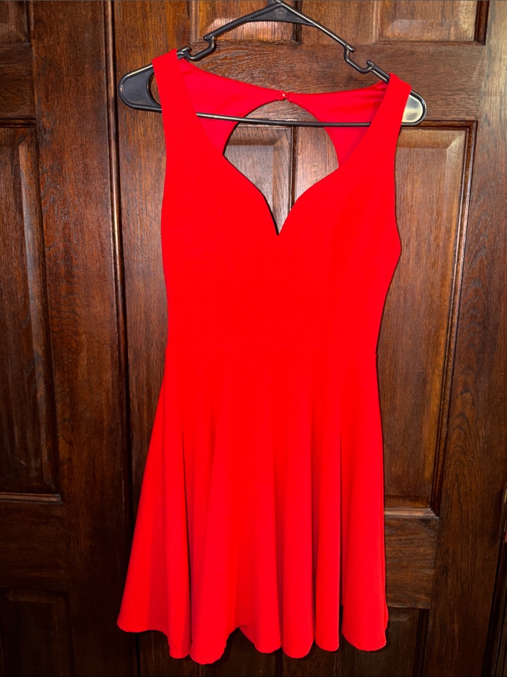 B Darlin Red Sleeveless Mini Dress with Keyhole Back